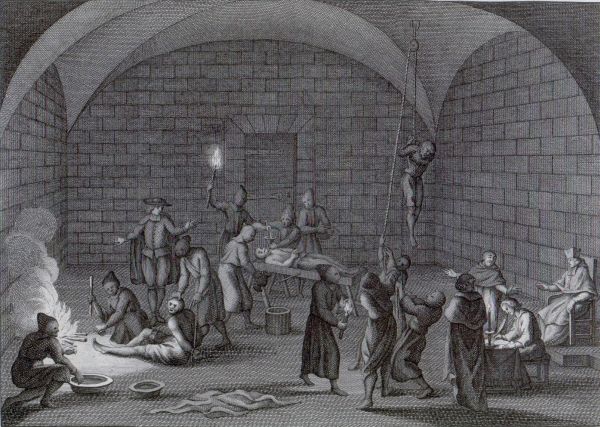 Darstellung von Foltermethoden der Inquisition